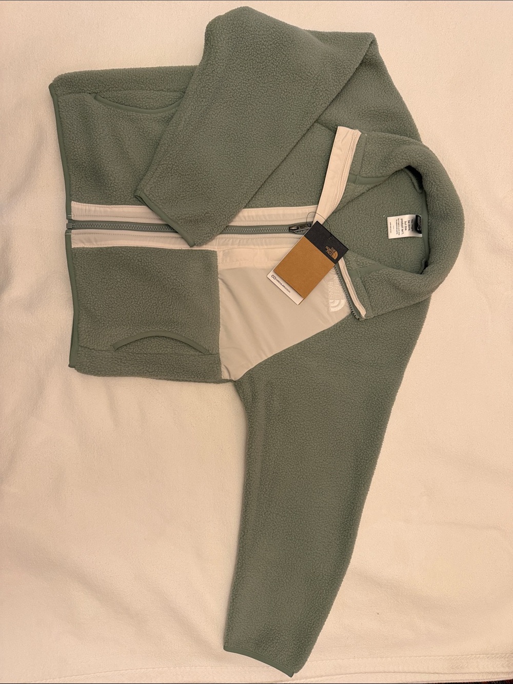 The North Face Men's Sage Green Zip-Up Fleece Jacket